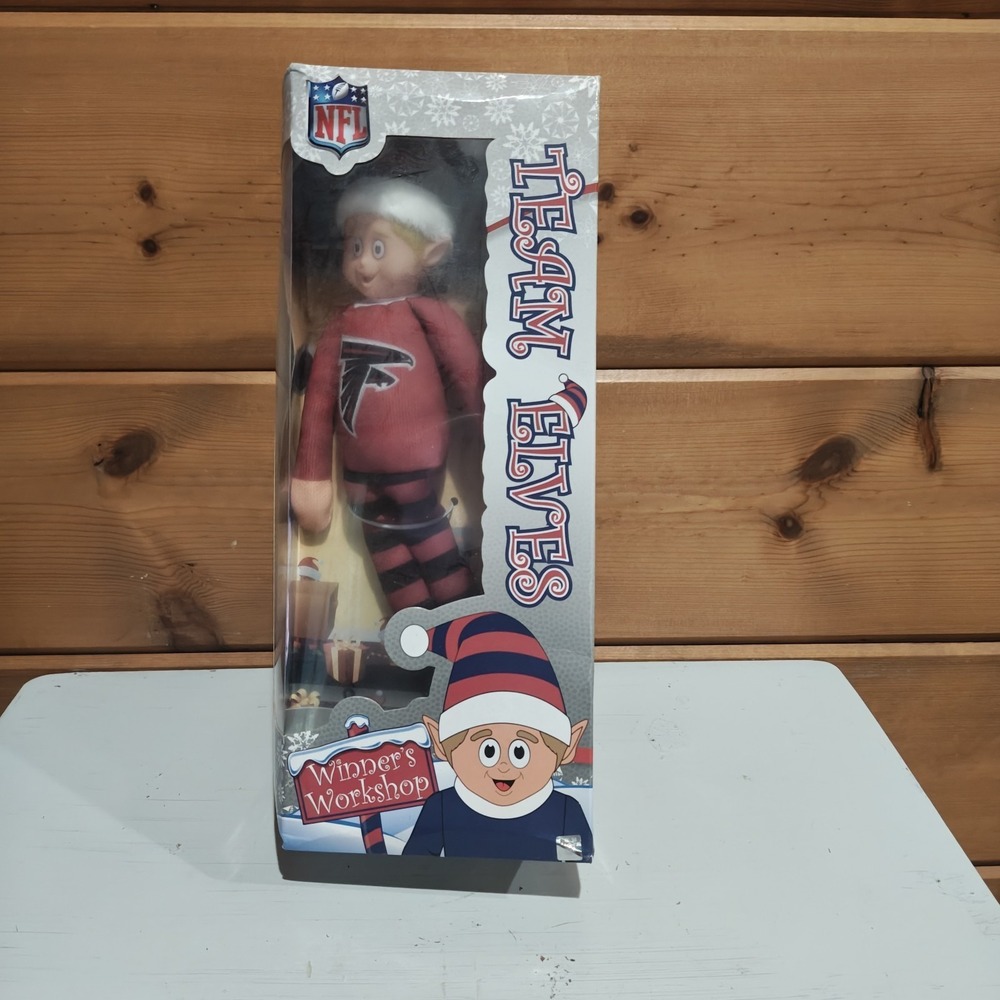 Winner's Workshop NFL Atlanta Falcons Team Elves elf Figure Red Black Vintage C2